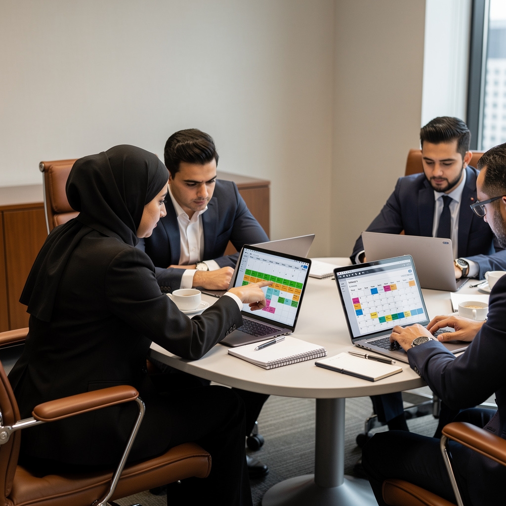 مشاركون يعملون على تمرين التقويم خلال الورشة
